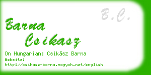 barna csikasz business card